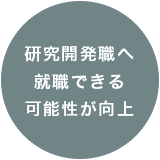 研究開発職へ就職でき可能性が向上