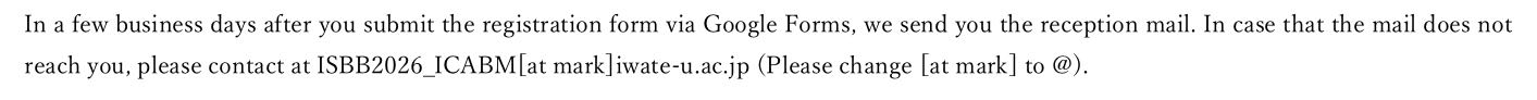 Note on the registration