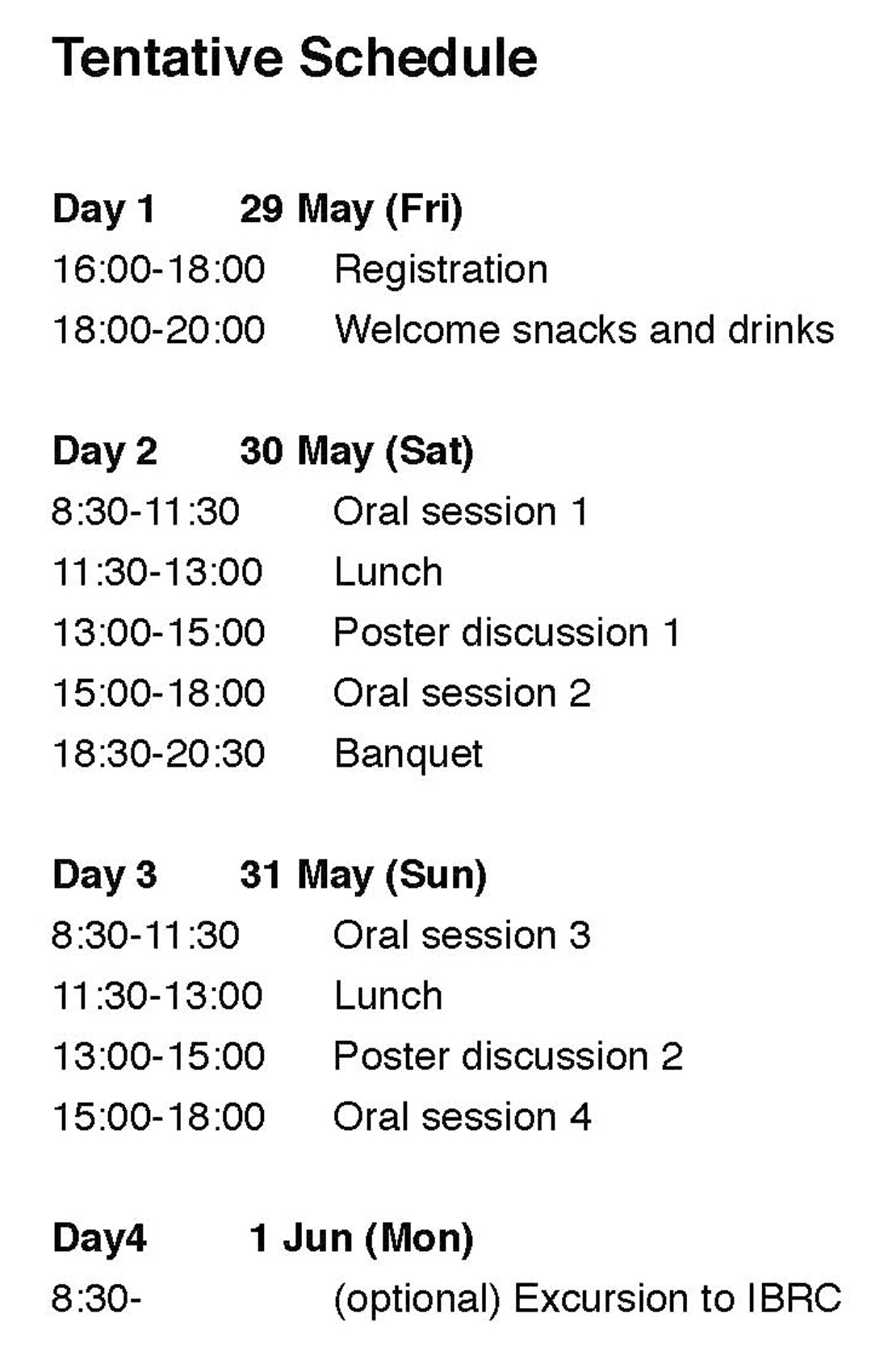 Note on the registration